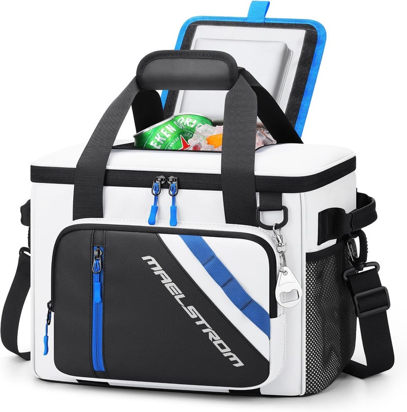 Maelstrom 30 Can Large Leakproof Soft Cooler Bag, Insulated Collapsible Ice Chest with Bottle Opener, Portable for Beach, Camping, Travel & Shopping - Image 1